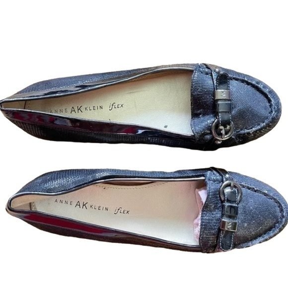Anne Klein AK Flats Slip On Loafers Black Shoes iFlex Size 8.5M - Picture 1 of 6